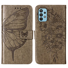 Funda de Cuero Cartera con Soporte Mariposa Carcasa Y01B para Samsung Galaxy A32 4G Gris