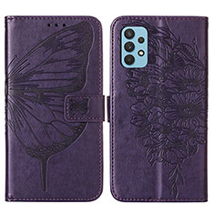 Funda de Cuero Cartera con Soporte Mariposa Carcasa Y01B para Samsung Galaxy A32 4G Morado