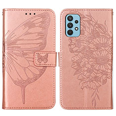 Funda de Cuero Cartera con Soporte Mariposa Carcasa Y01B para Samsung Galaxy A32 4G Oro Rosa