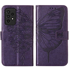 Funda de Cuero Cartera con Soporte Mariposa Carcasa Y01B para Samsung Galaxy A33 5G Morado