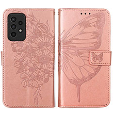 Funda de Cuero Cartera con Soporte Mariposa Carcasa Y01B para Samsung Galaxy A33 5G Oro Rosa