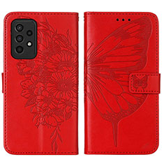 Funda de Cuero Cartera con Soporte Mariposa Carcasa Y01B para Samsung Galaxy A33 5G Rojo