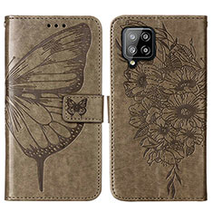 Funda de Cuero Cartera con Soporte Mariposa Carcasa Y01B para Samsung Galaxy A42 5G Gris