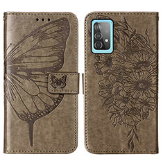 Funda de Cuero Cartera con Soporte Mariposa Carcasa Y01B para Samsung Galaxy A52 4G Gris