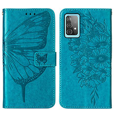 Funda de Cuero Cartera con Soporte Mariposa Carcasa Y01B para Samsung Galaxy A52 5G Azul