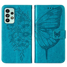 Funda de Cuero Cartera con Soporte Mariposa Carcasa Y01B para Samsung Galaxy A53 5G Azul