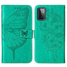 Funda de Cuero Cartera con Soporte Mariposa Carcasa Y01B para Samsung Galaxy A72 4G Verde