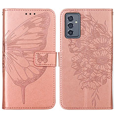 Funda de Cuero Cartera con Soporte Mariposa Carcasa Y01B para Samsung Galaxy A82 5G Oro Rosa
