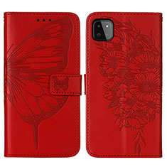 Funda de Cuero Cartera con Soporte Mariposa Carcasa Y01B para Samsung Galaxy F42 5G Rojo