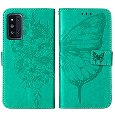 Funda de Cuero Cartera con Soporte Mariposa Carcasa Y01B para Samsung Galaxy F52 5G Verde