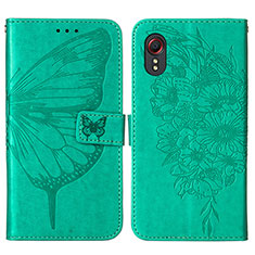 Funda de Cuero Cartera con Soporte Mariposa Carcasa Y01B para Samsung Galaxy XCover 5 SM-G525F Verde