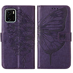 Funda de Cuero Cartera con Soporte Mariposa Carcasa Y01B para Vivo iQOO U5x Morado