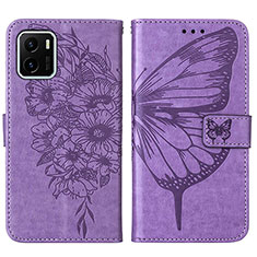 Funda de Cuero Cartera con Soporte Mariposa Carcasa Y01B para Vivo iQOO U5x Purpura Claro