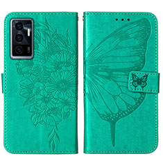 Funda de Cuero Cartera con Soporte Mariposa Carcasa Y01B para Vivo V23e 5G Verde