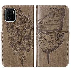 Funda de Cuero Cartera con Soporte Mariposa Carcasa Y01B para Vivo Y01 Gris