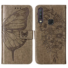 Funda de Cuero Cartera con Soporte Mariposa Carcasa Y01B para Vivo Y11 Gris