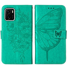 Funda de Cuero Cartera con Soporte Mariposa Carcasa Y01B para Vivo Y15C Verde