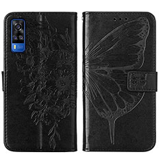 Funda de Cuero Cartera con Soporte Mariposa Carcasa Y01B para Vivo Y31 (2021) Negro