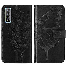 Funda de Cuero Cartera con Soporte Mariposa Carcasa Y01B para Vivo Y51s 5G Negro