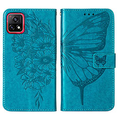 Funda de Cuero Cartera con Soporte Mariposa Carcasa Y01B para Vivo Y72 India Azul