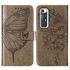 Funda de Cuero Cartera con Soporte Mariposa Carcasa Y01B para Xiaomi Mi 10S 5G Gris