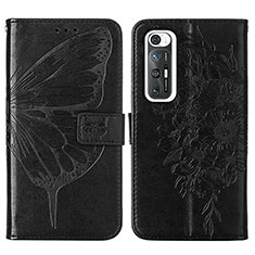 Funda de Cuero Cartera con Soporte Mariposa Carcasa Y01B para Xiaomi Mi 10S 5G Negro