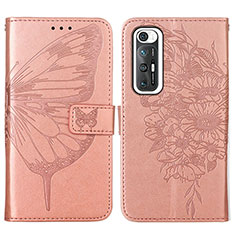 Funda de Cuero Cartera con Soporte Mariposa Carcasa Y01B para Xiaomi Mi 10S 5G Oro Rosa