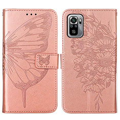Funda de Cuero Cartera con Soporte Mariposa Carcasa Y01B para Xiaomi Poco M5S Oro Rosa