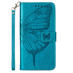 Funda de Cuero Cartera con Soporte Mariposa Carcasa Y02B para Samsung Galaxy A03 Azul