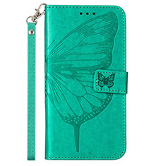 Funda de Cuero Cartera con Soporte Mariposa Carcasa Y02B para Samsung Galaxy A03 Verde