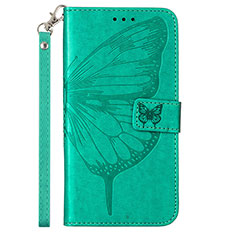 Funda de Cuero Cartera con Soporte Mariposa Carcasa Y02B para Samsung Galaxy A03s Verde