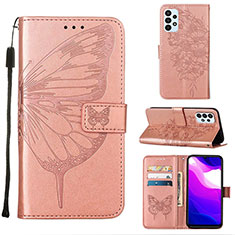 Funda de Cuero Cartera con Soporte Mariposa Carcasa Y02B para Samsung Galaxy A23 5G Oro Rosa