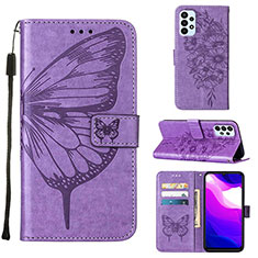 Funda de Cuero Cartera con Soporte Mariposa Carcasa Y02B para Samsung Galaxy A23 5G Purpura Claro