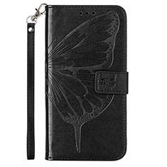 Funda de Cuero Cartera con Soporte Mariposa Carcasa Y02B para Samsung Galaxy F02S SM-E025F Negro