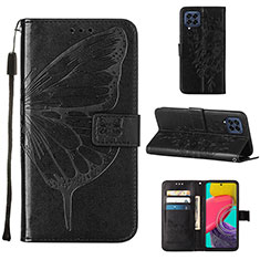 Funda de Cuero Cartera con Soporte Mariposa Carcasa Y02B para Samsung Galaxy M53 5G Negro