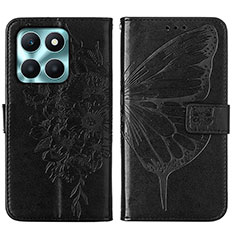 Funda de Cuero Cartera con Soporte Mariposa Carcasa YB1 para Huawei Honor X8b Negro