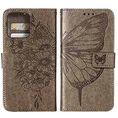 Funda de Cuero Cartera con Soporte Mariposa Carcasa YB1 para Motorola Moto Edge 40 Pro 5G Gris