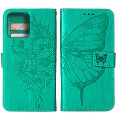 Funda de Cuero Cartera con Soporte Mariposa Carcasa YB1 para Motorola Moto Edge 40 Pro 5G Verde