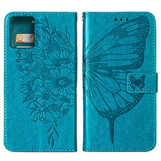 Funda de Cuero Cartera con Soporte Mariposa Carcasa YB1 para Motorola Moto G 5G (2023) Azul