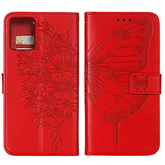 Funda de Cuero Cartera con Soporte Mariposa Carcasa YB1 para Motorola Moto G 5G (2023) Rojo