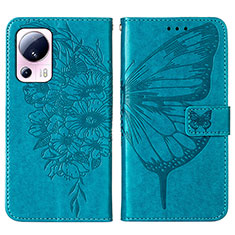 Funda de Cuero Cartera con Soporte Mariposa Carcasa YB1 para Xiaomi Civi 2 5G Azul