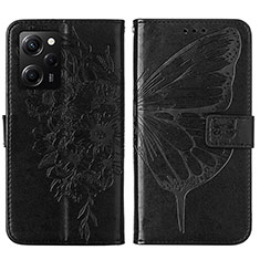 Funda de Cuero Cartera con Soporte Mariposa Carcasa YB1 para Xiaomi Poco X5 Pro 5G Negro