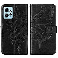 Funda de Cuero Cartera con Soporte Mariposa Carcasa YB1 para Xiaomi Redmi Note 12 4G Negro