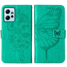 Funda de Cuero Cartera con Soporte Mariposa Carcasa YB1 para Xiaomi Redmi Note 12 4G Verde