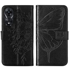 Funda de Cuero Cartera con Soporte Mariposa Carcasa YB2 para Oppo A58 5G Negro