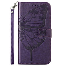 Funda de Cuero Cartera con Soporte Mariposa Carcasa YB2 para Xiaomi Redmi Note 12 4G Morado