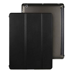 Funda de Cuero Cartera con Soporte para Apple iPad 4 Negro