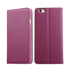 Funda de Cuero Cartera con Soporte para Apple iPhone 6 Morado