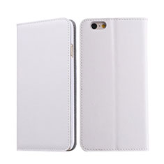 Funda de Cuero Cartera con Soporte para Apple iPhone 6 Plus Blanco