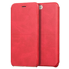 Funda de Cuero Cartera con Soporte para Apple iPhone 8 Rojo